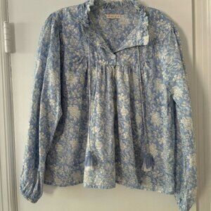 Marea Elizabeth Block Print Georgia Top, Size M
